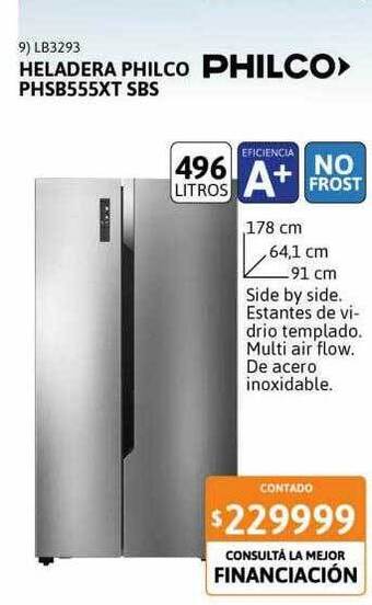 Cetrogar Heladera Philco Phsb555xt Sbs oferta