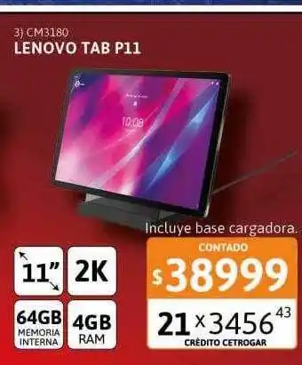 Cetrogar Cm3180 Lenovo Tab P11 oferta