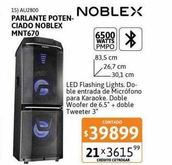 Cetrogar Parlante Potenciado Noblex Mnt670 oferta