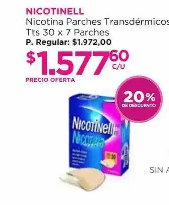 Punto de Salud Nicotinell Nicotina Parches Transdérmicos 25% De Descuento oferta
