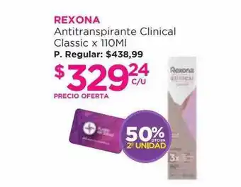 Punto de Salud Rexona Antitranspirante Clinical Classic oferta