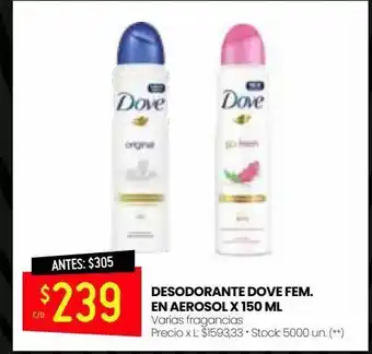 Changomas Desodorante spray dove oferta