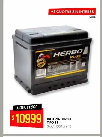 Changomas Batería de coche herbo oferta