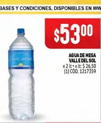 Makro Agua de mesa valle del sol oferta