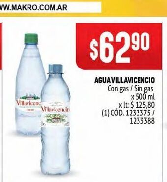 Makro Agua villavicencio oferta