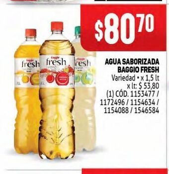 Makro Agua saborizada baggio fresh oferta