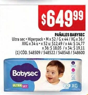 Makro Pañales babysec oferta