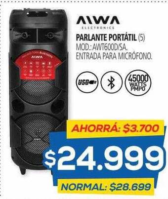 Casa del Audio Aiwa Parlante Portátil oferta