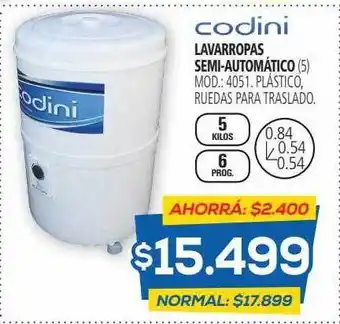 Casa del Audio Codini Lavarropas Semi-automático oferta