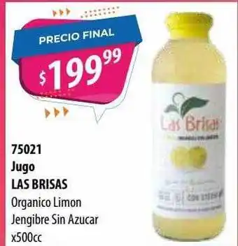Micropack Jugo Las Brisas Organico Limon Jengibre Sin Azucar oferta