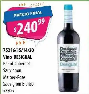 Micropack Vino Desigual Blend-cabernet Sauvignon Malbec-rose Sauvignon Blanco oferta