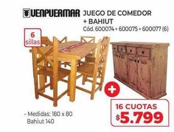 Naldo Lombardi Venpuermar Juego De Comedor + Bahiut oferta