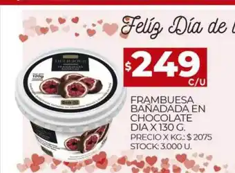 Supermercados DIA Frambuesa Bañadada En Chocolate Dia oferta
