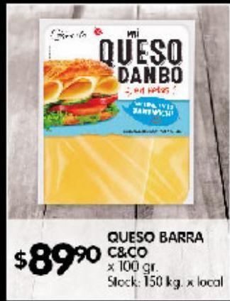 Disco Queso barra c&co x 100g oferta