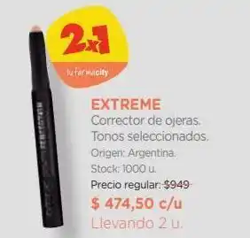 Farmacity Extreme corrector de ojeras. tonos seleccionados. oferta