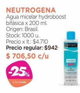 Farmacity Neutrogena agua micelar hydroboost bifásica x 200 ml. oferta
