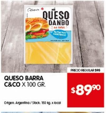 Disco Queso barra c&co x 100g oferta