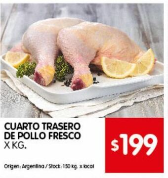 Disco Cuarto trasero de pollo fresco kg oferta