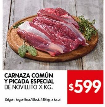 Disco Carnaza común y picada especial de novillito kg oferta