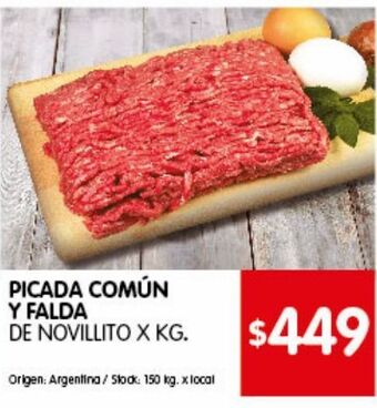 Disco Picada común y falda de novillito kg oferta