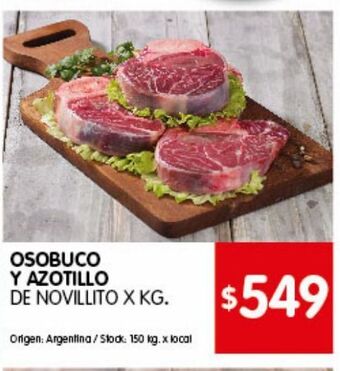 Disco Osobuco y azotillo de novillito x kg oferta