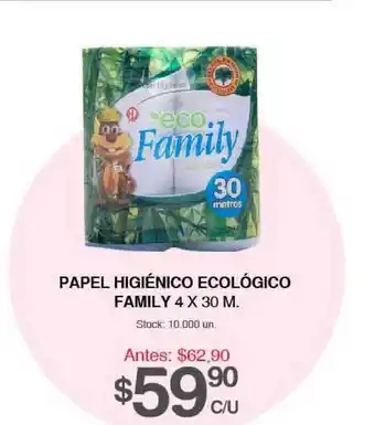 Supermercados Tadicor Papel Higiénico Ecológico Family 4 X 30M. oferta