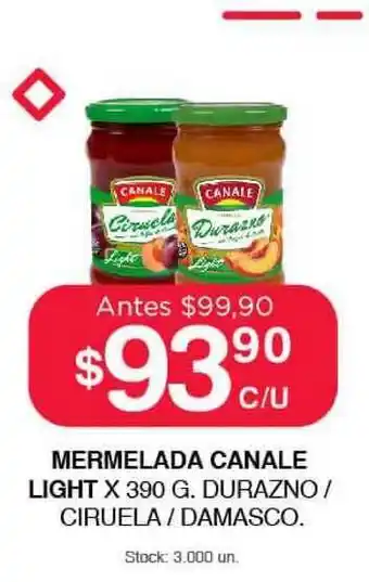 Supermercados Tadicor Mermelada Canale Light X 390g. Durazno - Ciruela - Damasco. oferta