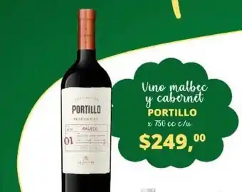 Supermercados A Granel Portillo Vino Malbec Y Cabernet x 750cc oferta