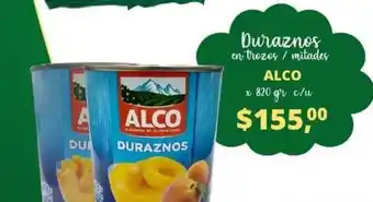 Supermercados A Granel Alco Duraznos en trozos / mitades x 820gr c/u oferta
