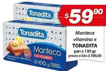 Almacor Tonadita Manteca Vitamina E 100gr oferta