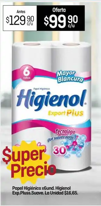 Papel Higiénico X6und. Higienol Exp. Pluss.suave. La Unidad