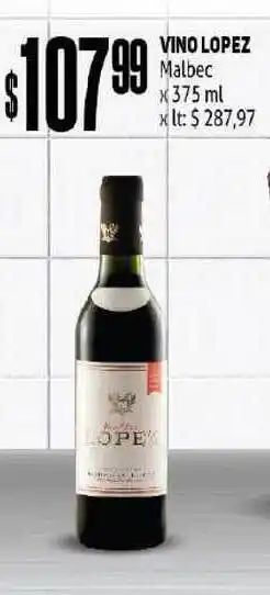 Makro Vino Lopez Malbec 375ml oferta