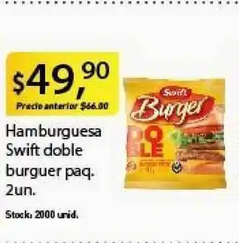 Supermercados Damesco Hamburguesa Swift Doble Burguer Paq. 2un. oferta