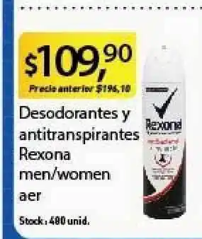 Supermercados Damesco Desodorantes Y Antitranspirantes Rexona Men-Women Aer oferta