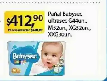Supermercados Damesco Pańal Babysec Ultrasec G44un., M52un., XG32un., XXG30un. oferta