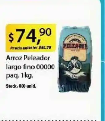 Supermercados Damesco Arroz Peleador Largo Fino 00000 Paq. 1Kg. oferta