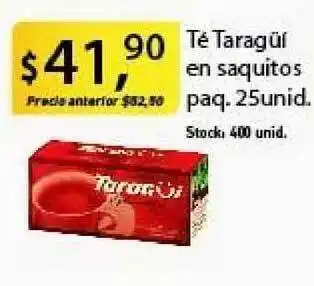 Supermercados Damesco Té Taragüí En Saquitos Paq. 25unid. oferta