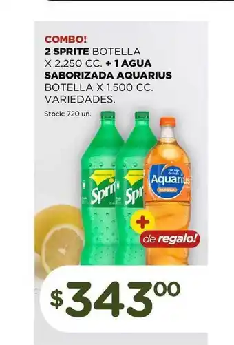 Super MAMI 2 Sprite Botella + 1 Agua Saborizada Aquarius Botella x 1.500cc oferta