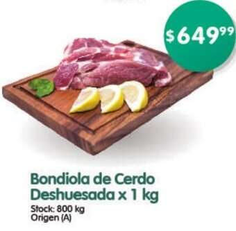 Supermercados Buenos Días Bondiola de Cerdo Deshuesada x 1 kg oferta