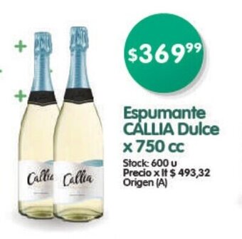 Supermercados Buenos Días Espumante Callia Dulce x 750 cc oferta