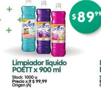 Supermercados Buenos Días Poett Limpiador Líquido x 900 ml oferta