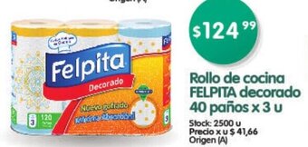 Supermercados Buenos Días Felpita Rollo de Cocina Decorado 40 Paños x 3 u. oferta