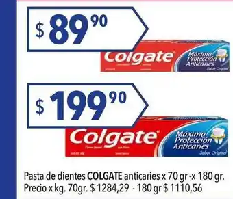 Hergo Colgate Pasta De Dientes Anticaries 70gr x 180gr oferta