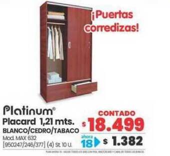 Trabuco Hogar Platinum Placard 1.21 Mts. oferta