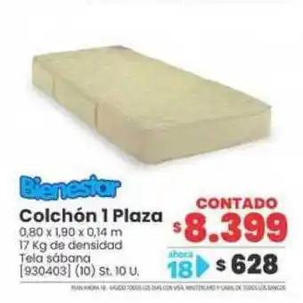 Trabuco Hogar Colchón 1 Plaza Bienestar oferta