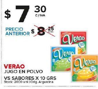Carrefour Maxi Jugo en polvo verao vs sabores 10g oferta