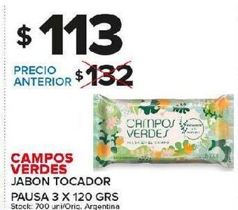 Carrefour Maxi Jabón de tocador campos verdes 3 x 120g oferta