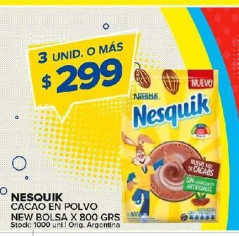 Carrefour Maxi Cacao en polvo nesquik 800g oferta