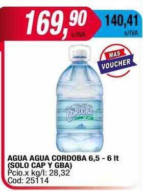 Maxiconsumo Agua Agua Cordoba oferta