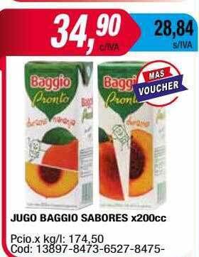 Maxiconsumo Jugo Baggio Sabores oferta